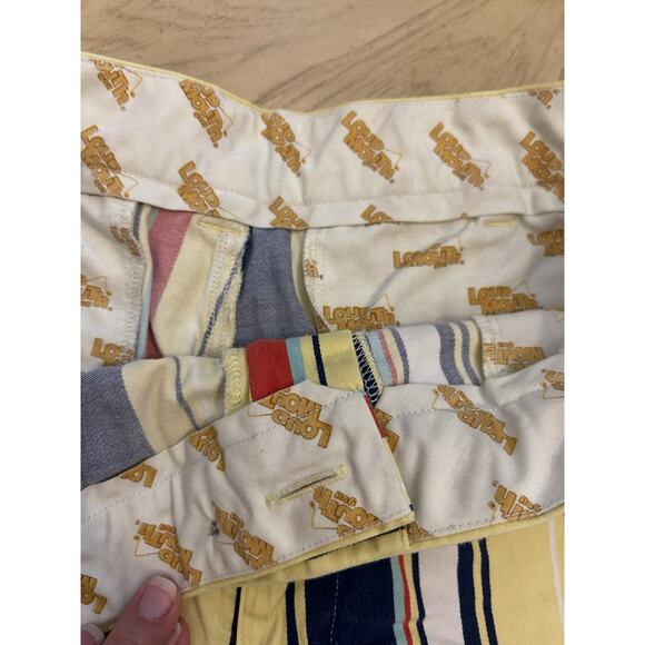 LoudMouth Golf The Hamptons Striped Shorts Size 34 Yellow Fun Preppy Retail $75 - Picture 9 of 12